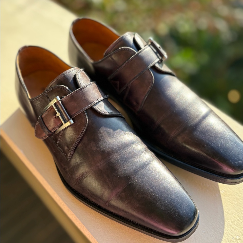 Magnanni Men's Marco II Monk Strap Leather Dress Shoes